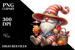 Pastel Gnome on Beach, Transparent PNG Product Image 2