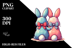 Colorful Retro Bunnies with Vintage Bow, Creative View from Product Image 2