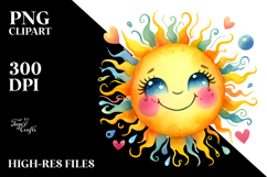 Whimsical Smiling Sun PNG Product Image 2