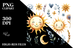 Whimsical Smiling Sun PNG Product Image 2