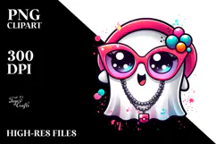 Glam Ghost in Watercolor, Transparent PNG Product Image 2