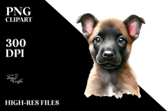 Expressive Malinois Watercolor PNG Product Image 2