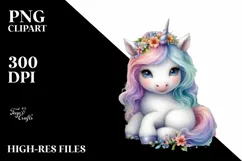 Cute Baby Unicorn PNG Product Image 1