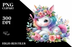 Colorful Pastel Baby Unicorn PNG Product Image 3