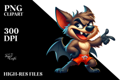 Aggressive Cartoon Bat Dancing, PNG Product Image 2
