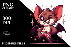 Aggressive Cartoon Bat Dancing, PNG Product Image 2