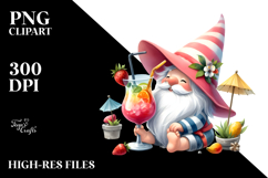 Summer Clothes Gnome Drinking Cocktail PNG Product Image 2
