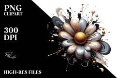 Abstract Glossy Daisy PNG Product Image 2