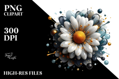 Abstract Golden Daisy PNG Product Image 2
