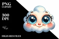 Funny Baby Cloud Face PNG Product Image 1