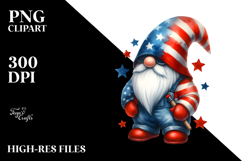 Patriotic Construction Gnome in USA Colors, Transparent PNG Product Image 2