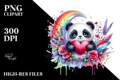 Colorful Baby Panda with Heart Product Image 2