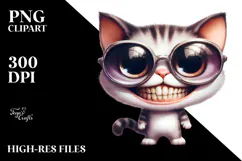 Colorful Cat Wearing Sunglasses | Clipart Product Image 2
