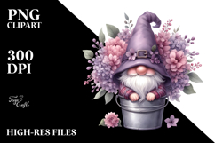 A Cute Watercolor Gnome with Big Hat Product Image 2