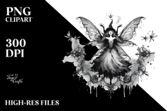 Retro Excited Gothic Fairy, Transparent PNG Product Image 2