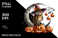 Owl Dressed for Halloween, Transparent PNG Product Image 2