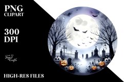 Halloween Scene, Midnight Hour | Watercolor Clipart Product Image 1