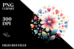 Boho Heart Flower PNG Product Image 2