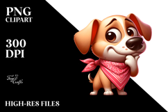Cute Dog with Bandana PNG Product Image 2