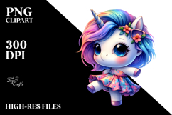 Expressive Baby Unicorn with Cool Haircut, PNG Product Image 2