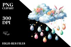 Cloud with Easter Eggs PNG Product Image 2