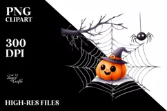 Funny Halloween Cobweb Clipart, High-Res PNG Product Image 1