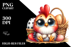 Watercolor Funny Rooster Lamb with Hat, Transparent PNG Product Image 2