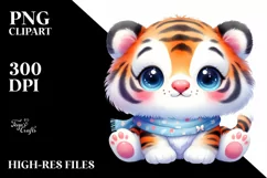 Colorful Cute Tiger Watercolor | Sublimation | Clipart Product Image 3