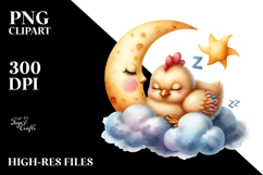 Whimsical Baby Chicken Sleeping PNG Product Image 2