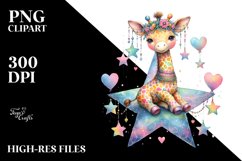 Colorful Giraffe Star PNG Product Image 1
