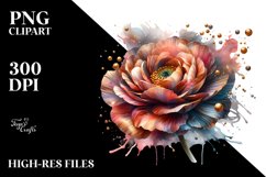 Shiny Golden Watercolor Abstract | Clipart Product Image 1