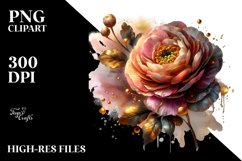 Shiny Golden Watercolor Abstract | Clipart Product Image 1