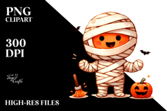 Funny Halloween Clipart with Mummy PNG Product Image 2
