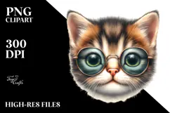 Funny Baby Cat Watercolor PNG Product Image 2