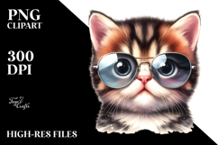 Funny Baby Cat Watercolor PNG Product Image 2