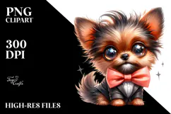 Exaggerated Cartoon Dog with Bow Tie PNG Product Image 2