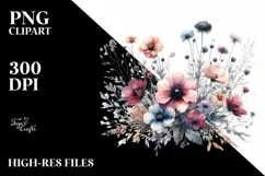 Bold Watercolor Wild Flowers | Sublimation | Clipart Product Image 3