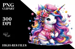 Cute Unicorn in Style PNG Product Image 3