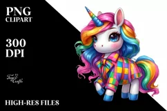 Cute Unicorn in Style PNG Product Image 3