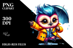 Dancing Owl with Raincoat, PNG Product Image 2