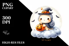 Digital Painting Baby Snail on Cloud PNG Product Image 1