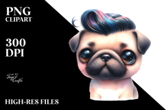 Expressive Watercolor Pug PNG Product Image 2