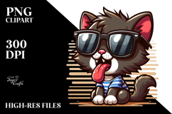 Dramatic Kitten with Sunglasses PNG Product Image 2
