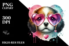 Puppy with Heart Sunglasses PNG Product Image 2