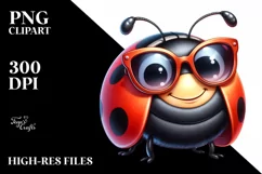 Vibrant Watercolor Funny Cute Ladybug Clipart Product Image 3