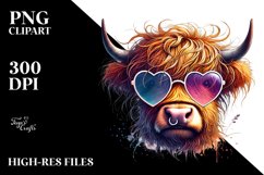 Highland Calf Heart Sunglasses PNG Product Image 2