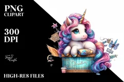 Colorful Baby Unicorn Broadway PNG Product Image 3