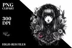 Detailed Gothic Girl PNG Product Image 1