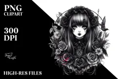 Detailed Gothic Girl PNG Product Image 2