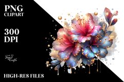 Glossy Azalea Shiny Golden Watercolor | Clipart Product Image 3